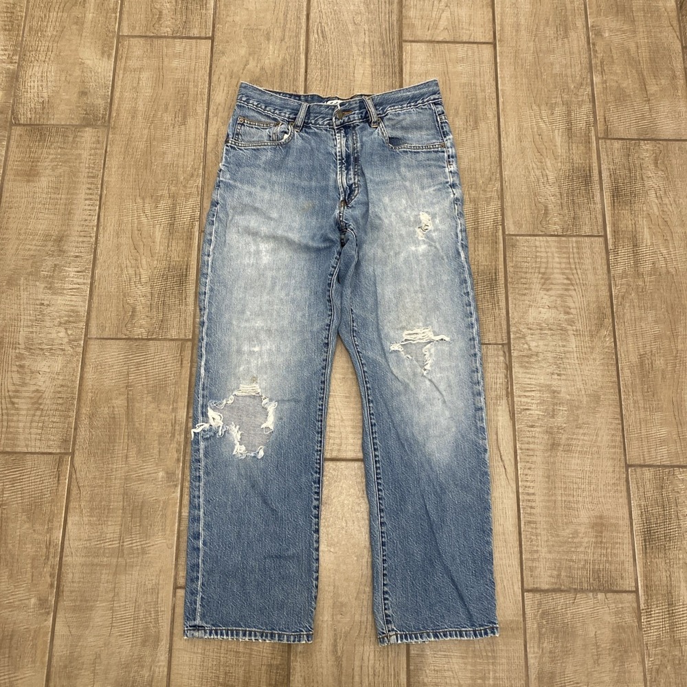 VTG Tommy Bahama Jeans 32x30 Straight Distressed Grunge Beachy Medium Blue Denim